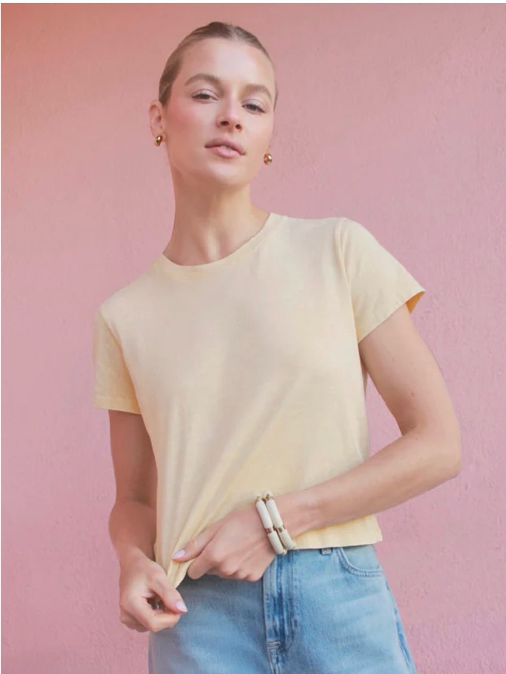 New Splendid Louisa short sleeve yellow tee